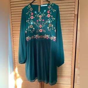 green emerald velvet dress Zara Women Embroidered dotted mesh dress 0387/066/052 (Large): Buy Online  at Best Price in UAE